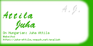 attila juha business card